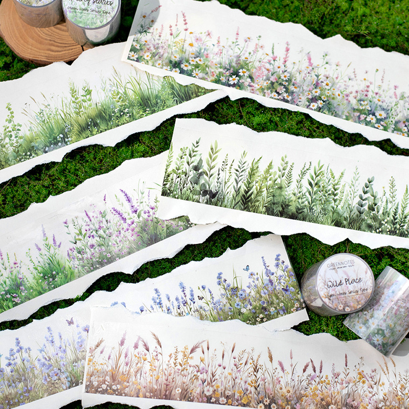 Floral Tape Green - 50mm x 200cm seri Catatan hijau