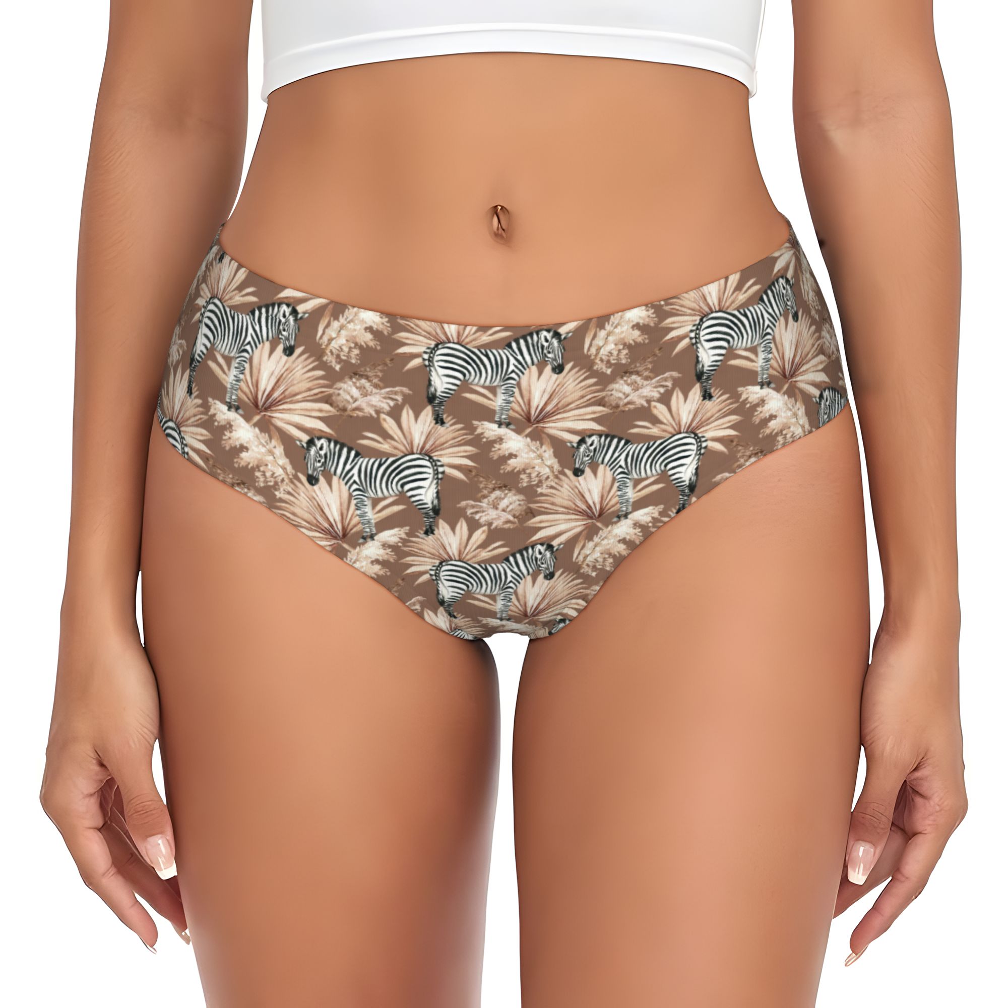 Palm Leaf Dried - Celana Dalam Wanita Motif Zebra Dengan