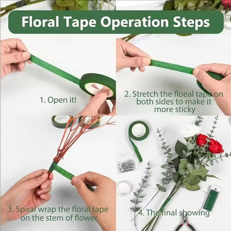 Pita Bunga 30 Yard 12MM, Pita  - Floral Tape Green ulasan dan harga