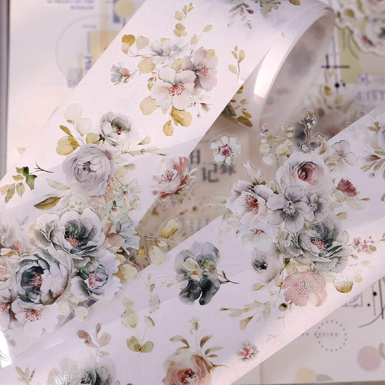XiaoBaiJia Studio Vintage Soft - Floral Tape Green ulasan dan harga